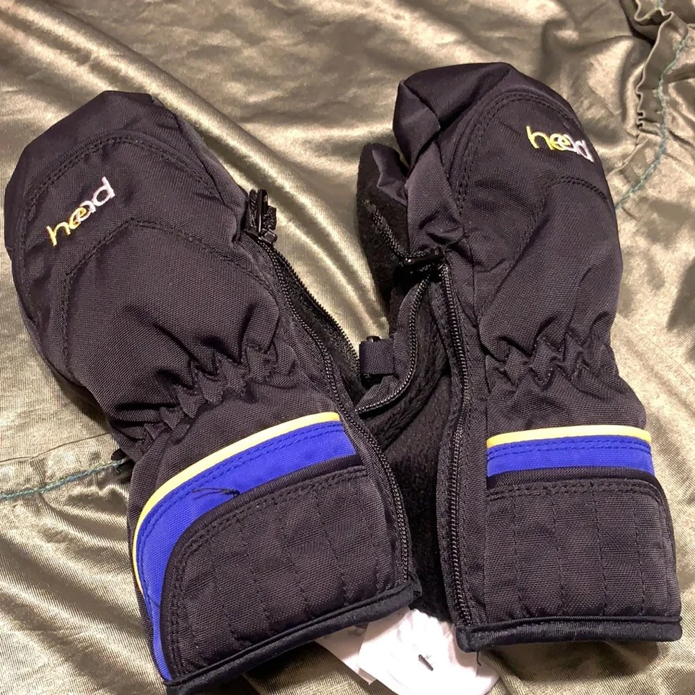 HEAD SNOW SKI GLOVES MITTENS SZ SMALL BLACK NEW SNOWBOARDING WINTER